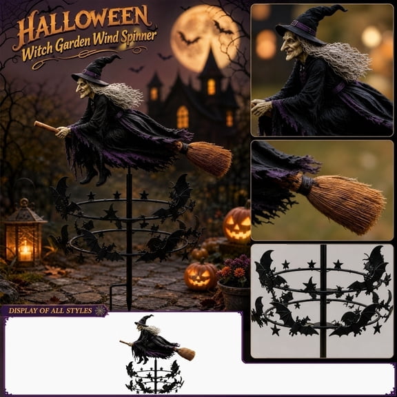 Halloween Decorations Outdoor Solar Powered Cauldron Witch Garden Light, Spooky Metal Halloween Yard Decorations Outdoor for Lawn Patio, Scary Halloween Outdoor Decor Holiday