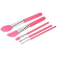 thumbnail image 5 of Juego de brochas de maquillaje de silicona, Anself para máscara facial, brochas para base, sombra de ojos cosmética, brocha para cejas con mango de plástico, paquete de 6, rojo sandía-rojo sandía- brillar Electrónica, 5 of 5