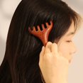 thumbnail image 5 of Soumake Sandalwood Head Massage Comb Gua Sha Tool Back Scratcher Handheld Wide-Tooth Comb for Curly Hair Scalp Massager for Stress Relief, 5 of 8