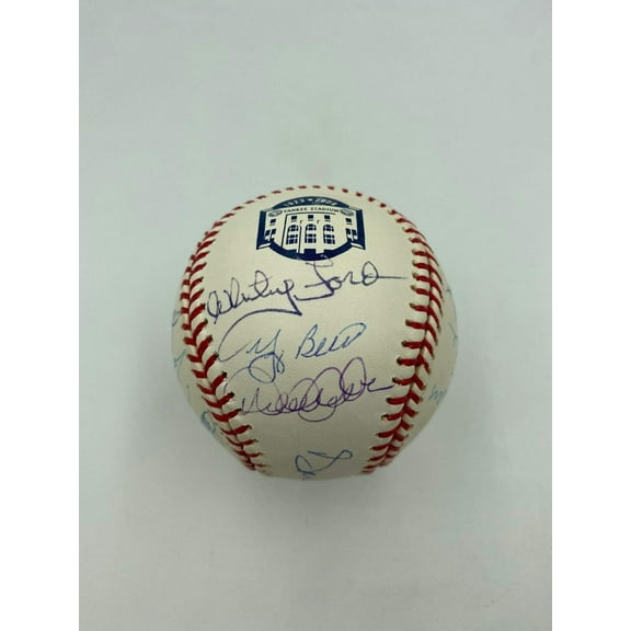 Yankees All Time Legends Signed Baseball Derek Jeter Rivera Mattingly Steiner