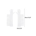 thumbnail image 2 of Women's Long Satin Finger Gloves with Tassels Arm Warmer Elbow Length Sleeves for Female Halloween Opera Dance Wedding Party White, 2 of 6