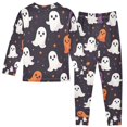 thumbnail image 2 of FORMRS Long Sleeve Top and Pants Pajama Set for Niños 2-Piece Sleepwear, Sizes 18M-8Y, White Halloween Ghosts, 2 of 6