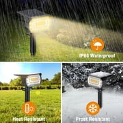 Solar Spot Lights Outdoor, [8 Pack/76 LED] 2-in-1 Solar Landscape Spotlights, 3 Modes IP65 Waterproof Dusk to Dawn Solar Powered Flood Wall Lights for Outside Yard Garden Pathway(Warm White)