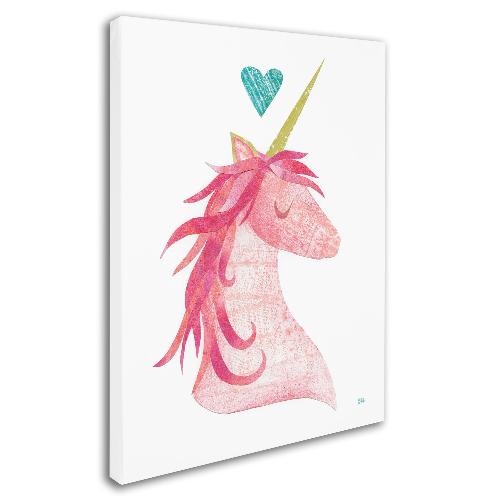 Trademark Fine Art 'Unicorn Magic I Heart' Canvas Art by Melissa Averinos