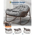 thumbnail image 3 of Oversized Outdoor Rocking Chair, Extra Large Wicker Rocker, with Cushion and Metal Frame, Thick High-Density Cushion, Patio Lounge Chair for Balcony Porch Backyard, 3 of 8