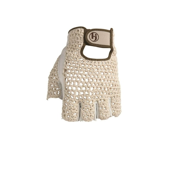 HJ Glove Gant de Golf Demi-Doigt Original pour Hommes Snow White, Moyen, Main Droite