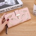 thumbnail image 1 of YOPTOP Sac à Main Multifonctionnel pour Femmes PU Feuilles Creuses Fermeture Éclair Long Sac à Main avec 12 Emplacements Portefeuille pour Cellulaire pour Billet de Banque, Rose, 1 of 2