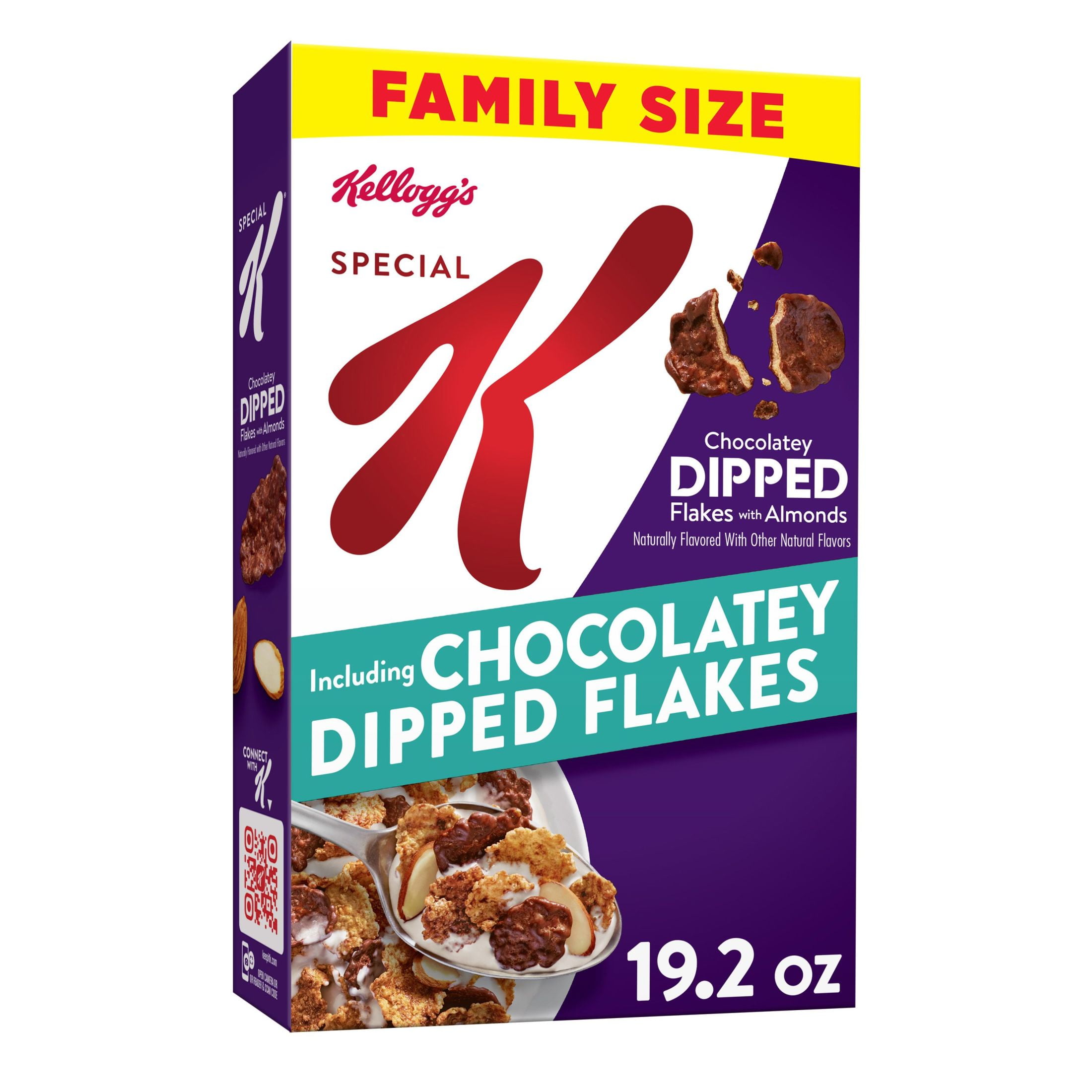 Kellogg's Special K Chocolatey Dipped Flakes with Almonds Cold Breakfast Cereal, 19.2 oz