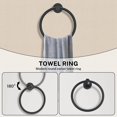 thumbnail image 4 of Matte Black Towel Bar Set 5-Piece Bathroom Hardware Accessories Set Includes 23.6in Towel Bar-Round Towel Ring-Toilet Paper Holder-Towel Hooks Stainless Steel Wall Mount Bathroom Towel Holder Set, 4 of 14