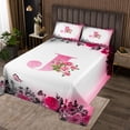 thumbnail image 2 of Erosebridal Letter Initial Coverlet Set King,Monogrammed Personalized Bedding Set,Flower Decor,Ultra Soft,3 Pieces, 2 of 5