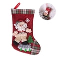 thumbnail image 3 of Medias de Navidad Lino 3D Felpa Adorno de árbol de Navidad Regalo Bolsa de dulces Decoración del hogar, Papá Noel Scienceny HA001018-01, 3 of 6