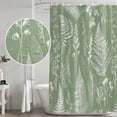 thumbnail image 4 of Polyester Fabric Sage Green Botanical Shower Curtain, Farmhouse Country Leaves Plant Waterproof Bathtub Curtain Bathroom Decor Set with Hooks 54 x 78 Inches, 4 of 6