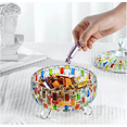 thumbnail image 6 of Elegant Hand-Painted Colorful Woven Glass Crystal Dish with Lid,Decorative Candy Box,Cookies Nuts Chocolates Food Jewelry Storage Jar for Home Kitchen Office Table, 6 of 8
