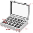 thumbnail image 2 of Caja de piedras preciosas, 24 joyeros, soporte para presentación de joyería con tapa de vidrio, vitrina de almacenamiento, organizador para almacenamiento de anillos y pendientes, 2 of 5