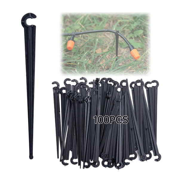 50 Pcs Drip Irrigation Stakes Universal Drip Tubing Hold Stakes, Plastic Garden Water Pipe Support Drip System Parts