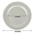thumbnail image 3 of BalsaCircle 24 Silver 13" Beaded Trim Acrylic Wooden Textured Round Acrylic Charger Plates, 3 of 8