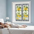 thumbnail image 3 of Yellow Lemon Window Privacy Film, Wooden Summer Botanical Black White Checkered Static Cling UV Sun Blocking Heat Control Window Tint Day and Night, Non-Adhesive One Way Privacy Cover 19.6''x39.3'', 3 of 7