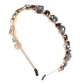 thumbnail image 3 of 1 diadema elegante con cristales y diamantes de imitación para el cabello, accesorio para el cabello de uso diario, decoración para el cabello en negro y gris., 3 of 7