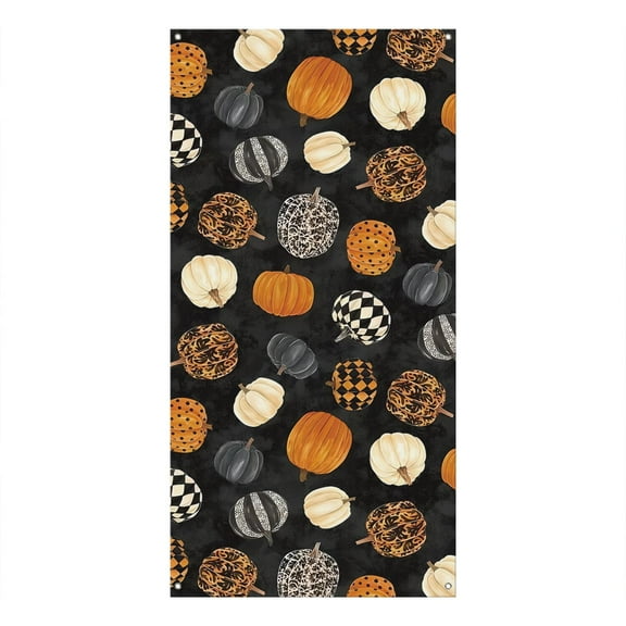 Vintage Retro Horror Themed Door Curtain - Black Cat and Full Moon Artwork Polyester Door Cover 70.8x35.4 Inches