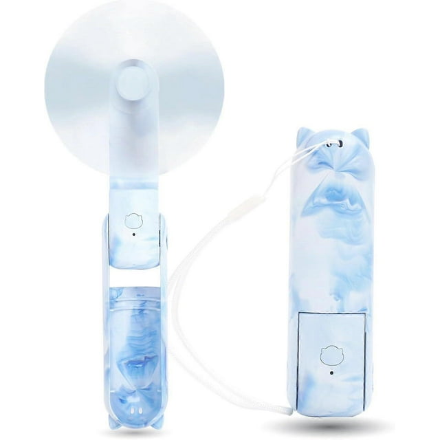 Mini Fan Handheld, 3 Speeds Rechargeable Quiet Mini Handheld Fan, Portable USB Small Pocket Fan, Blue