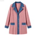 thumbnail image 2 of Liyamei Girls Two Tone Denim Style Jacket with Lapel for Fall Casual Warm Wear Size 7-8 Years, 2 of 6