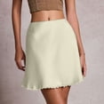 thumbnail image 2 of JIAYUE Women's Skirts Satin Mini A Line Solid Color High Waist Elastic Cute Silk For Daily Wear Female Stylish Skirt, 2 of 6