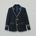 thumbnail image 6 of Atogsazn Toddler Boys Long Sleeve Blazer Casual Button Up Suit School Lightweight Cotton Outerwear Tops 04-Navy 5-6 Years Fashion, 6 of 6