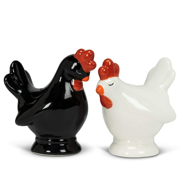 Abbott Collection 27-COOP-SP Chickens Salt & Pepper, White/Black