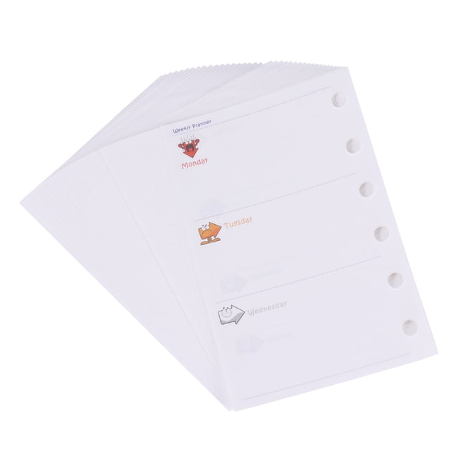3pcs A7 Loose-Leaf Refill Paper 6-Ring Notebook Replacement Core Papers 6 Holes Planner Papers for School Store