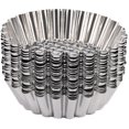 thumbnail image 1 of 20PCS Stainless Steel Egg Tart Mold Round Shape Fluted Design Cupcake Baking Molds Reusable Metal M, 1 of 5