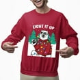 thumbnail image 2 of Christmas Sweatshirt, Light It Up Polar Bear Christmas Sweatshirt, Funny Ugly Sweater, Holiday Party Crewneck for Animal Lovers & Bear Fans, 2 of 5