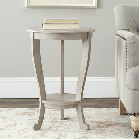SAFAVIEH Mary Solid Rustic Tri-Leg Pedestal Side Table, Vintage Grey