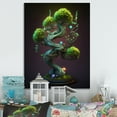 thumbnail image 2 of Designart Neon Bonsai Swirl Tree III Canvas Wall Art, 2 of 5
