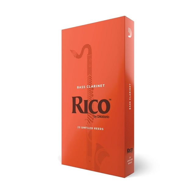 Cañas para clarinete bajo D'Addario Woodwinds Rico REA2530, paquete de 25