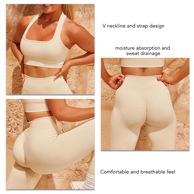 Traje De Yoga, Traje Deportivo Para Mujer, Punto Acanalado, Fitness Sin Costuras Para Gimnasio Para Mujer ANGGREK Otros
