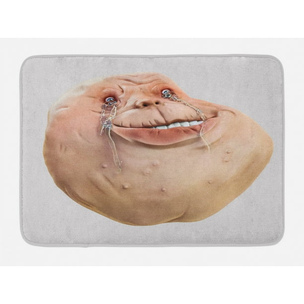 Humor Bath Mat Ugly Forever Alone Rage Internet Meme Online Chat Communication Emoji Art Print Non Slip Plush Mat Bathroom Kitchen Laundry Room Decor 29 5 X 17 5 Inches Tan And Peach Ambesonne