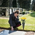 thumbnail image 6 of Grave Flower Vase, Hollow Garden Basket with Secure Ground Stake 4pcs, Formal Floral Holder for Memorial Tributes Cemetery and Daily Outdoor Landscape Maintenance, 6 of 9