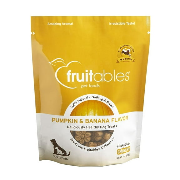 Fruitables 7 Ounce Crunchy Baked Dog Treats Pumpkin & Banana (Pack of 8)