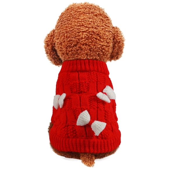 Festive Holiday Pet Dog Sweater Christmas Puppy Apparel Cozy Knitted Wear