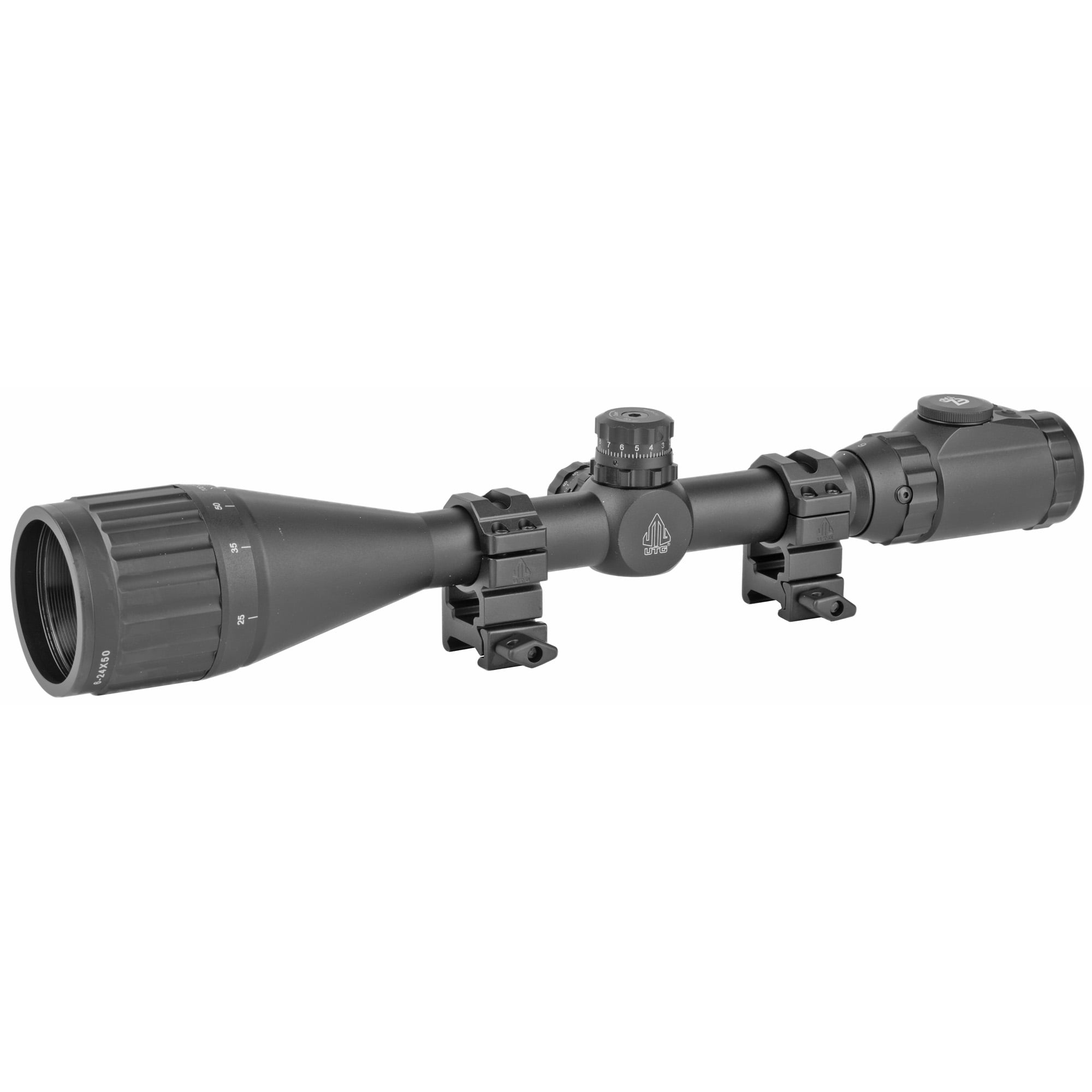 UTG 6-24X50 1" Hunter Scope, AO, 36-color Mil-dot, w/ Rings