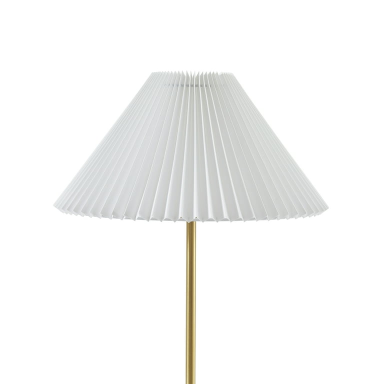 Barden Cylinder Table Lamp, Nero Marquina Marble - White Pleated Shade