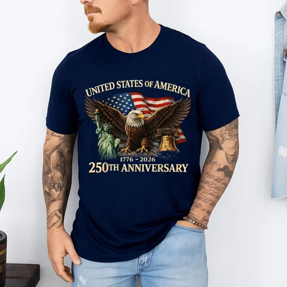 American Flag 250 Years Celebration Shirt, USA Anniversary Unisex Tee