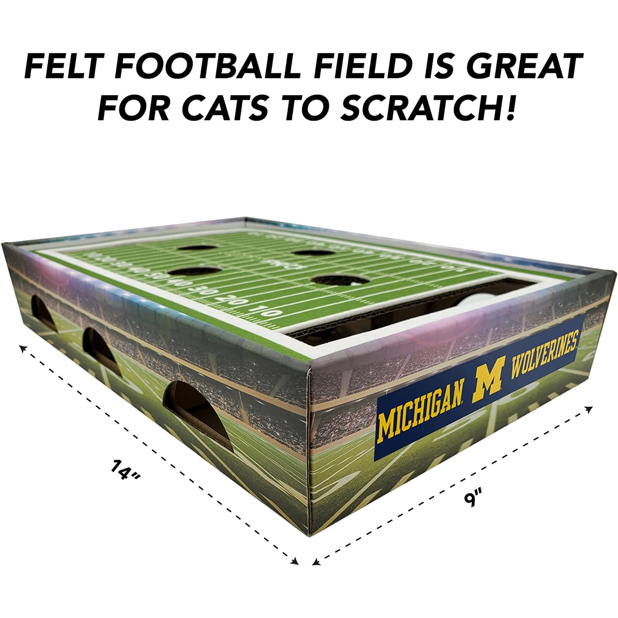 Pets First NCAA Cat Scratcher Box Football Field Designed Cat Scratcher & Lounge