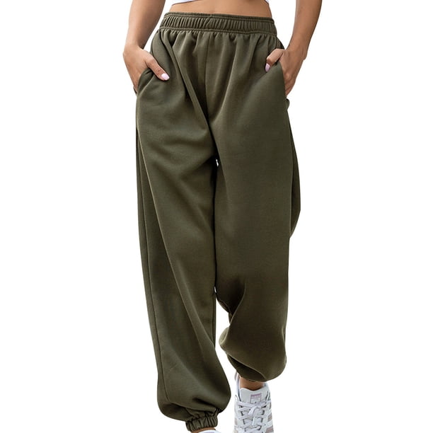 Qarigey Wayren - Pantalones de chándal con parte inferior cerrada para mujer con bolsillos, pantalones de entrenamiento de cintura alta, pantalones Prendas para la parte inferior del cuerpo Type9 NO9 Qarigey AP002156-14
