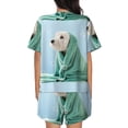 thumbnail image 3 of Bixox Women's Dog Wrapped in Towel Printed Pajama Set 2 Piece Lounge Set Top and Shorts Soft Pajamas, Shorts with Pockets, 3 of 7