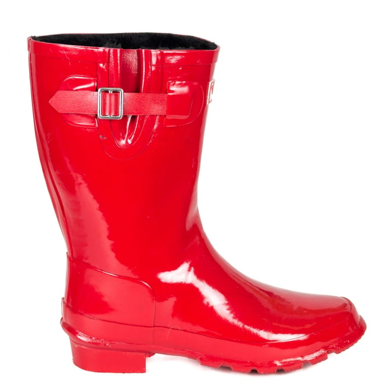 Ladies red hot sale rain boots