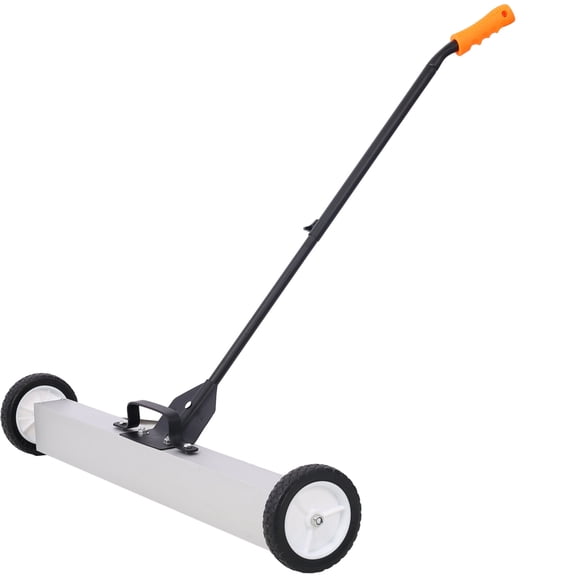 , 36" Rolling Magnetic Pick-Up Sweeper, Heavy Duty Push-Type with Release, for Nails Needles Screws Collection,30 Pound Capacity, Black And Silver ,Metal ,