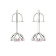 thumbnail image 4 of 0.35 ct Screw-Back Stud Earrings for Women | 1.8mm Round Cut Simulated Pink Diamond | 18K White Gold, 4 of 5