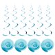 thumbnail image 1 of 30uds Claro Azul Fiesta Colgante Doble Tira Colgante Decoraciones Plástico Techo Serpentinas Fiesta Decoraciones para Cumpleaños Fiesta con Colgar Etiqueta Cuerda, Gancho, 1 of 7