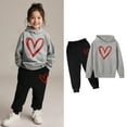 thumbnail image 3 of Kids Kids Toddler Sweatsuit,2PC Long Sleeve Grey Tracksuit Pullover Hoodie and Jogger Pants Warm Fall Winter Clothes Boys 3-4 Years Clothes Cute&nbsp;Boys Girls&nbsp;Clothing, 3 of 6
